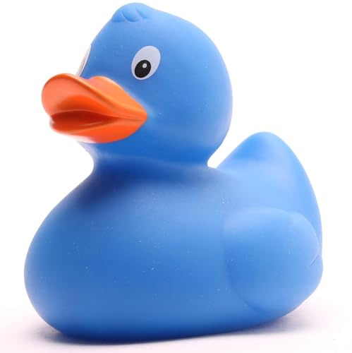 Badeente L: 8 cm - viele Farben (blau/orange)