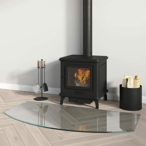 Rantry Placa de cristal para chimenea, 100 x 50 cm, protector de suelo para parquet y superficies laminadas, base de estufa resistente a altas temperaturas, cubierta de suelo de vidrio templado tipo 1