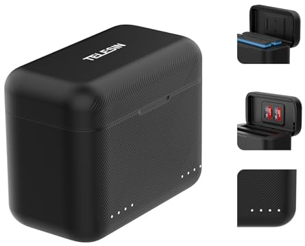 TELESIN Akku-Ladegerät für Insta360 X3 Schnellladehub mit Micro-SD-Kartensteckplätzen und USB-Typ-C-Kabel 2-Kanal-Schnellladestation, schnelles Aufladen bis zu 100% in 65 MinutenKompatibel mit PD3.0