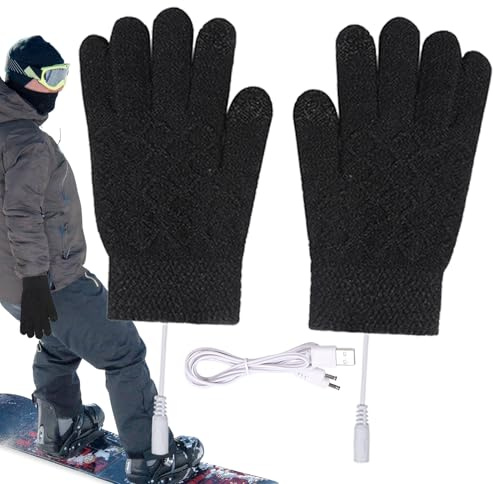 Heated Gloves | USB Electric Touchscreen Mittens Hand Warmers - Heated Winter Gloves - for Running Winter Motorcycle Work Football Men Kids Women Camping