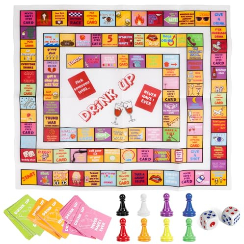 Drinking Games for Adults, Adult Monopoly Board Game, Drinking Board Game for Adults - 2-8 Players, Adult Board Games for Bachelorette,Groups,Friends & House Parties