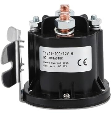 1 Uds Contactor 12V 24V 48V 200A 1NO T1241-200 for batería camión montacargas eléctrico cabrestante eléctrico vehículo eléctrico(12V-P 1NO)