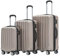 BEIBYE TSA-Schloß 2080 Zwillingsrollen 3 TLG. Reisekofferset Koffer Kofferset Trolley Trolleys Hartschale (Champagner)