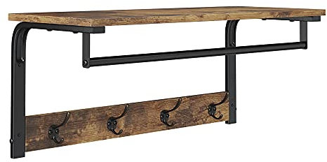 Vicco Wandgarderobe Fyrk, Eiche rustikal/Schwarz, 70 x 30 cm