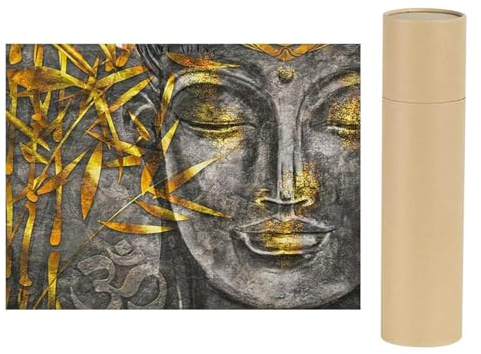 5D Diamond Painting Adulti Quadrati 50x40 cm Paint Diamond Buddha Bambù Dorato kit per Pittura con i Numeri Mosaico con Diamantini Quadrati Adulti Puzzle con Perline Punto Croce kit da Ricamare