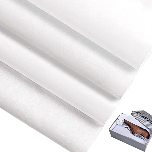 Seidenpapier weiß 125 Blatt 50 x 76 cm Transparentpapier Basteln Papier zum Basteln Geschenkpapier Kunsthandwerk und zur Dekoration für Geburtstag Hochzeit,17gm