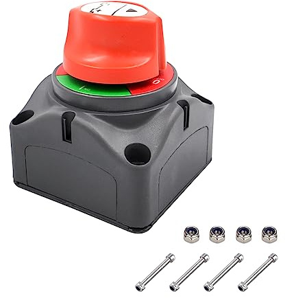 CGEAMDY Batterieschalter, Batterie Trennschalter, Marine Batteriehauptschalter, Batterie Hauptschalter Stromschalter, Für Auto, Boot, Jacht
