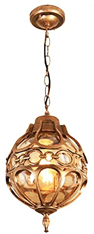 Mengjay Outdoor Höhenverstellbar Pendellampe Retro Außen/Innen Hängeleuchte E27 Bronze Wasserdichter Aluminium Glas Lampenschirm Pendelleuchte für Garten Flur Pavillon Villa Trauben Rahmen