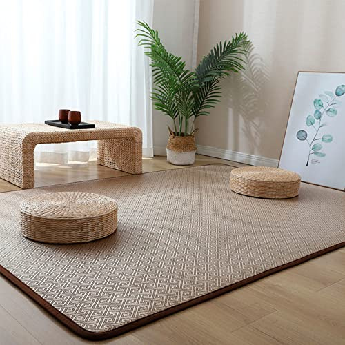 FUYAO Japanische Tatami-Bodenmatte, Rutschfester, atmungsaktiver Teppich aus natürlichem Rattan, Faltbare Sommer-Schlafmatte für den Innenbereich, für Wohnzimmer, Schlafzimmer, Krabbelspielmatte