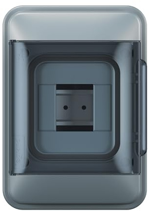 Legrand, Plexo S våtrumsfördelare, ytmonterad fördelare, skyddsklass: IP65-IK07, 1-rad, 4 moduler, mått: 200 x 141 x 106 (H x B x D i mm) med neutral ledare och skyddsledare klämlist, 601884