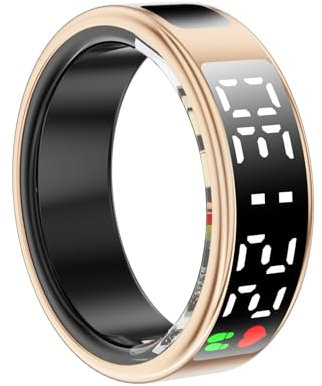 Rastreador de Salud con Anillo Inteligente, Anillo de Actividad con Pantalla Táctil, Rastreador de Ejercicios a Prueba de Agua IP68 con Pasos, Distancia, Calorías, Monitoreo de