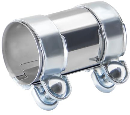 Abrazadera de tubo de escape de doble abrazadera, diámetro 50 mm/L: 95 mm de abrazadera de escape de acero inoxidable, conector de tubo de escape para uso en sistemas de escape de edificios en la