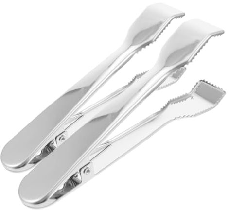 Alipis 2pezzi Pinza in Acciaio Inox Per Antipasti Piccola Per Pane e Ghiaccio Pinza Da Portata Per Feste
