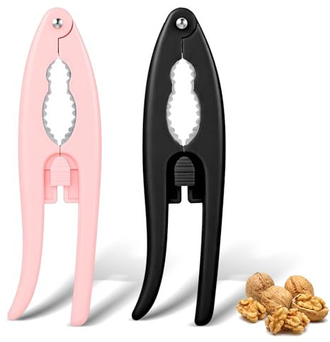 Nogeqi Schiaccianoci multifunzione, 2 pezzi, con manico ergonomico, robusta scanalatura cracker, schiaccianocciole, schiaccianocciole, schiaccianoci per noci, nocciole, pistacchi
