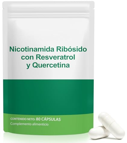 Nicotinamida Ribósido con Resveratrol & Quercetina 80 Cápsulas,Complemento Alimenticio
