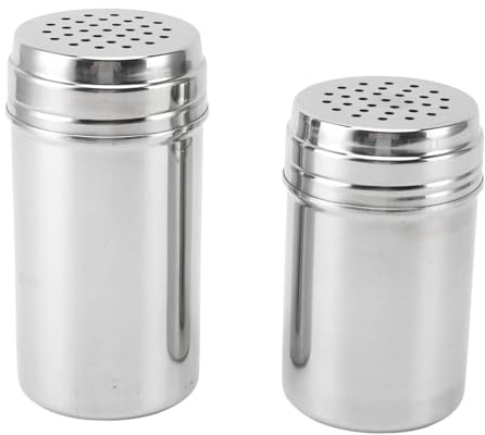Shaker per condimenti, 2 pezzi in acciaio inossidabile 304 con fori di versamento regolabili, contenitore per dispenser di condimenti, per ristorante, tazza organizzativa per (Tipo 2)