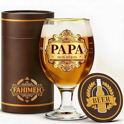 FAHIMEH Regalo de cumpleaños para papá, vaso de cerveza de 400 ml