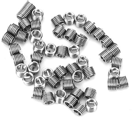 Rengue 50 Piezas Inserto de Rosca Helicoidal, Casquillo de Rosca M1.6 X 0.35, Acero Inoxidable 304, for Reparación de Roscas (2D)
