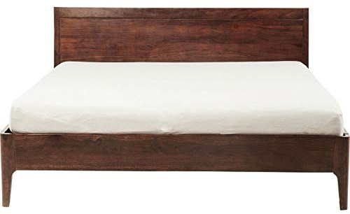 Kare Design Holzbett Brooklyn Walnut, braun, Sheesham-Massivholz, Doppelbett, 160x200cm