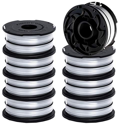DF-065 Replacement Spool Compatible with Black and Decker GH710 GH700 GH750 String Trimmer, 36ft 0.065 inch Auto-Feed Dual Line Edger Parts 90517175 DF-065-BKP (8 Pack) by TOPEMAI