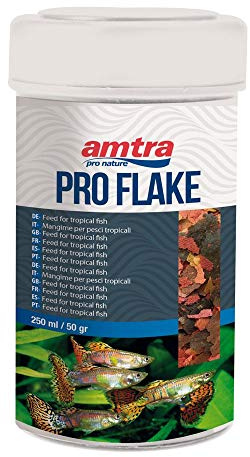AquaOne Amtra Pro Flake Komplettes Flockenfutter Flocken Futter Tropenfische Fischfutter Süßwasseraquarien Meerwasseraquarien 250 ml (50g)