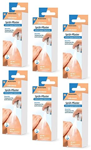 Lifemed Sprüh Pflaster 40 ml transparent | schützt Wunden mit einem transparenten Film | 6-er Pack (6 x 1 Stück)