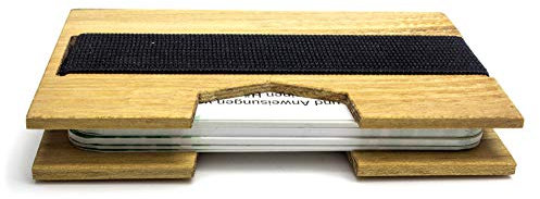 WoodBi Schmales Kreditkartenetui aus Holz minimalistische Geldbörse Portemonnaie Geldklammer Kreditkartenetui Akazie 58x98mm (ohne Gravur)
