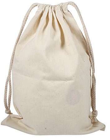 Raguso Ménage Beige Grande Capacité Naturel Coton Cordon De Stockage Sac À Linge Sac Sale Vêtements Sac avec Cordon de Verrouillage pour Voyage Usage Domestique(22 * 28cm)