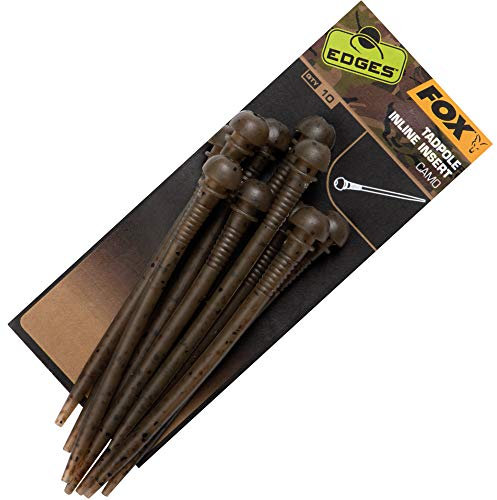 Fox Edges Camo Tadpole Inline Insert - 10 Tubes für Karpfenbleie, Gummischlauch für Inlinebleie, Gummitubes für Grundbleie