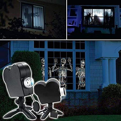 Proiettore olografico di Halloween, luci del proiettore LED per finestre di Natale, lampada di proiezione per festival cinematografici 12 per la decorazione di feste per le vacanze