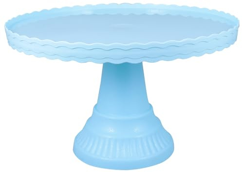 SOIMISS Tortenplatte Kunststoff Tortenständer Kuchenständer Kuchenplatte Dessert Cupcake Cookies Snacks Display Ständer mit Fuß für Hochzeit Geburtstag Nachmittagstee Party Liefert Blau
