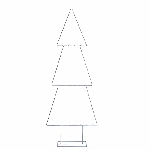 Spetebo Deko Metall Aufsteller für Zierschmuck - 111 cm/weiß - Weihnachtsbaum Tannenbaum für Weihnachtsschmuck