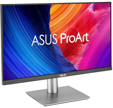 ASUS ProArt PA278CFRV Display 27, Quad HD IPS (2560x1440), HDMI, DisplayPort, Hub USB, Accuratezza del Colore ΔE < 2, 100% sRGB, Nero e Argento