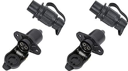 TAEUYYM 2 Pezzi Spina Rimorchio 3 Poli E Presa Rimorchio 3 Poli, 12V Spina E Presa Rimorchio 3 Poli Impermeabile Connettori Rimorchio,Spina Presa 3Poli per Carovana RV Trattore Rimorchio