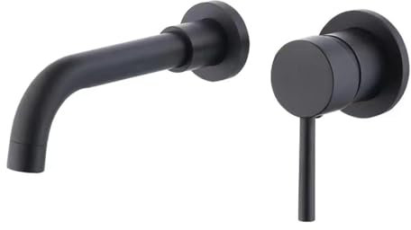 ImiiHO 019 - Rubinetto per lavabo, montaggio a parete, per acqua fredda e calda, in ottone, rotazione a 360°