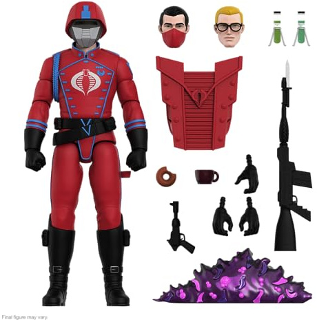 Super7 Ultimates! G.I. Joe Cobra Crimson Guard – 17,8 cm große G.I. Joe Actionfigur mit Zubehör, klassischen Cartoon-Sammlerstücken und Retro-Spielzeug