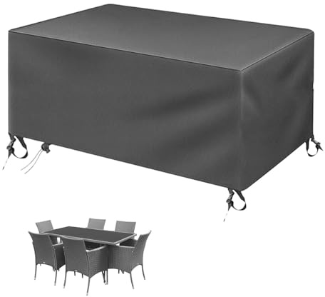 Jianghu Art Tischabdeckung Outdoor Wetterfest 80x80x80cm Abdeckung Gartenmöbel Winterfest Rechteckig Terrassengarnitur, Schutzplane XXL Schutzhülle für Gartenmöbel Schnittsofa Robuster Möbelschutz