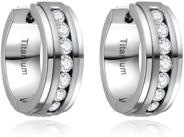 Titan Ohrringe für empfindliche Ohren Titan Creolen für M?nner Frauen hypoallergene (7CZ)
