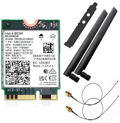 NGFF M.2 Wifi Card Network Card Tri-band Bluetooth 5.4 Intel WiFi 7 BE200 BE200NGW (BE200 NGW+External antenna)
