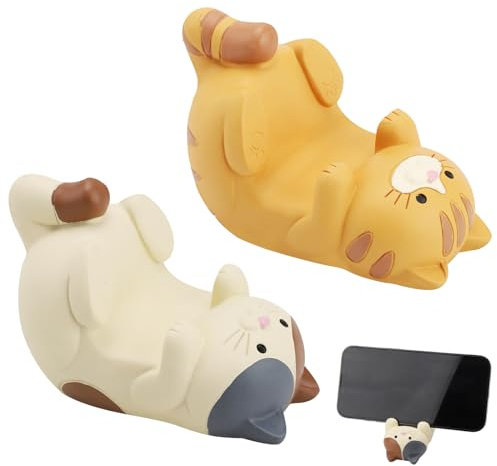 HENGBIRD Supporto per gatto divertente, testa di gatto, cellulare e telefono, supporto da tavolo