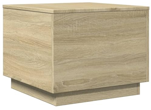 vidaXL Mesa de Centro con Luces LED Roble Sonoma 50x50x40 cm