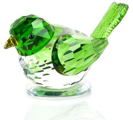 Ornalrist Crystal Green Bird Figurines Gifts for Women Collectible Ornament | Glass Green Bird Figurines, Gifts for Men Animal Lovers, Table Centerpiece Home Decorative Paperweight, on Birthday Christmas