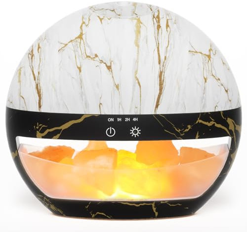 SALUBRITO Aroma Diffuser Salzlampe, Himalaya Salz Diffusor für Ätherische Öle, Ultraschall Aromatherapie Diffuser für Duftöl, Aroma Diffusor für Zuhause Büro Yoga, Geschenk für Frauen