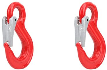 Gancio di Sollevamento Lasthaken, 2 Pezzi, 2 Tonnellate, con Occhiello Fisso Rotondo, Gancio per Imbracatura, con Chiusura, Gancio per Gru in Acciaio Legato, per il Sollevamento