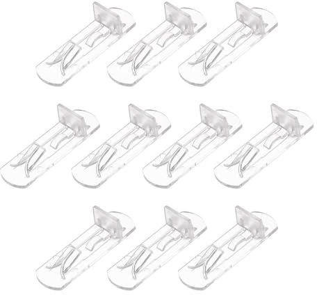 sourcing map 10 pioli di supporto per mensole, 6 mm, autobloccanti, in plastica policarbonato, con perno per mensole, clip per mensole, per lavagna, mobili, librerie, guardaroba, trasparenti