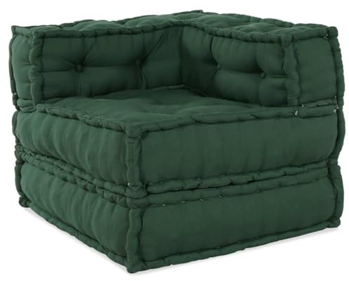 vidaXL Modulares Sofaelement Grün 70x70x54 cm Stoff, Sofa, Sitzpouf, Schlafsofa, modulares Sofa, Sitzpuff, Palettenkissen, Stoffsofa, Bodensofa, Couch, Ecksofa