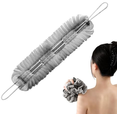 Rückscheibe für Dusche, Rückenrück Waschmaschine - 2 in 1 Badschwamm - Schneller trocknender Körperreiniger mit Seilgrenzen, Peelingschwamm für Männer und Frauen