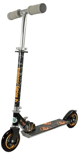 Jurassic World Folding Kids Inline Scooter | Childrens Boys or Girls Fully Licensed Deck Ride Two Wheel | Adjustable Handlebar, 58cm x 30cm x 80cm