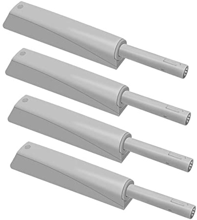 Sewroro 4 pezzi Chiusura per Armadi Pressione Ammortizzatori Silenziosi per Porte Apertura Facile Maniglia Accessori per Colore Grigio