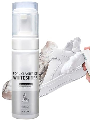 Rrlihjgu Crème nettoyante en mousse pour chaussures, application sans besoin d'eau 200 ml, conçue pour les vêtements de sport, nettoyage en profondeur et conservation des matériaux